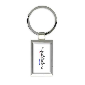 Saint Martin Flag Colors : Gift Keychain Travel Expat Country Minimalist Lettering