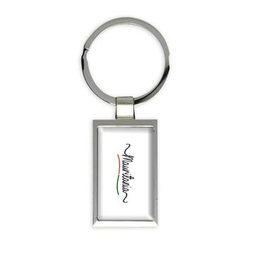 Mauritania Flag Colors : Gift Keychain Mauritanian Travel Expat Country Minimalist Lettering