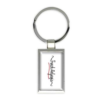 French Polynesia Flag Colors : Gift Keychain Polynesian Travel Expat Country Minimalist Lettering