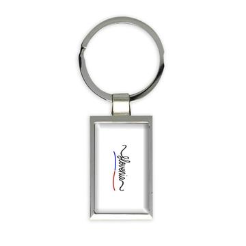 Slovenia Flag Colors : Gift Keychain Slovenian Travel Expat Country Minimalist Lettering