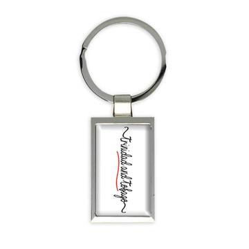 Trinidad and Tobago Flag Colors : Gift Keychain Trinidadian Travel Expat Country Minimalist Lettering