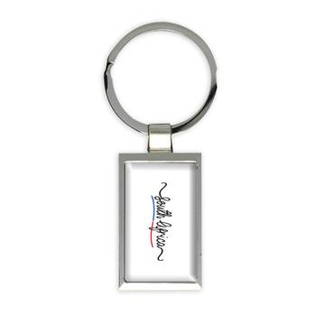 South Africa Flag Colors : Gift Keychain African Travel Expat Country Minimalist Lettering