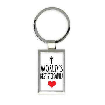 Worlds Best STEPFATHER : Gift Keychain Heart Love Family Work Christmas Birthday