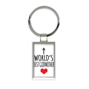 Worlds Best GODMOTHER : Gift Keychain Heart Love Family Work Christmas Birthday