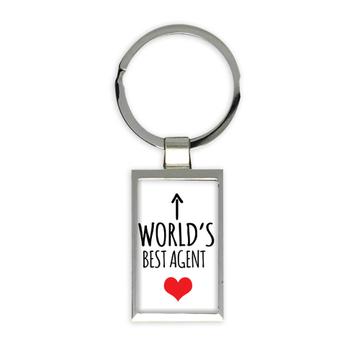 Worlds Best AGENT : Gift Keychain Heart Love Family Work Christmas Birthday