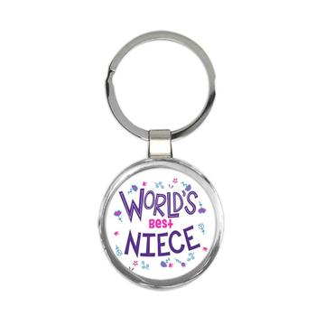 Worlds Best NIECE : Gift Keychain Great Floral Birthday Family Christmas