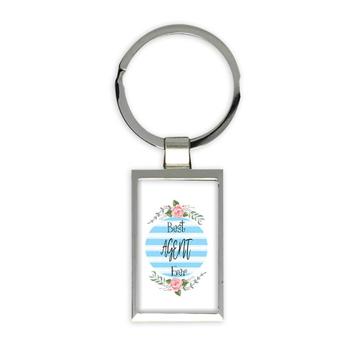 Best AGENT Ever : Gift Keychain Christmas Cute Birthday Stripes Blue