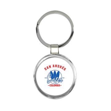 San Andres Surfer Colombia : Gift Keychain Tropical Beach Travel Vacation Surfing