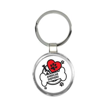 American Shepherd: Gift Keychain Dog Breed Pet I Love My Cute Puppy Dogs Pets Decorative