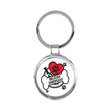Belgian Sheepdog: Gift Keychain Dog Breed Pet I Love My Cute Puppy Dogs Pets Decorative