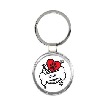 Collie: Gift Keychain Dog Breed Pet I Love My Cute Puppy Dogs Pets Decorative