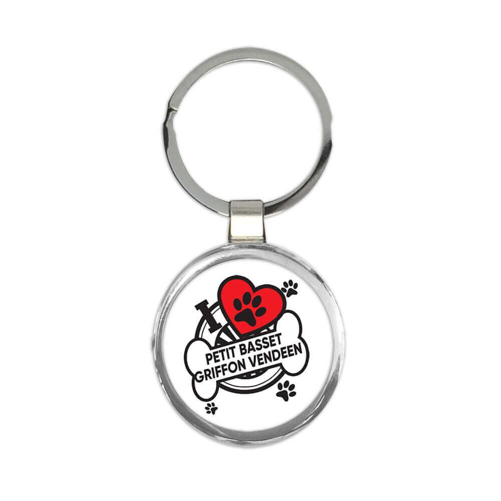 Petit Basset Griffon Vendeen: Gift Keychain Dog Breed Pet I Love My Cute Puppy Dogs Pets Decorative