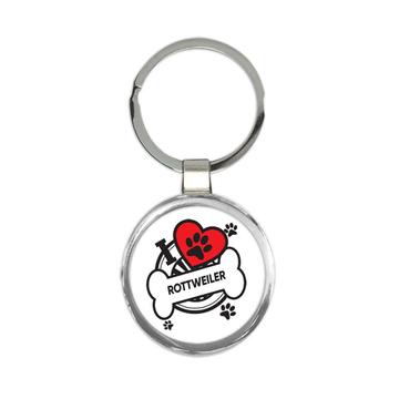 Rottweiler: Gift Keychain Dog Breed Pet I Love My Cute Puppy Dogs Pets Decorative