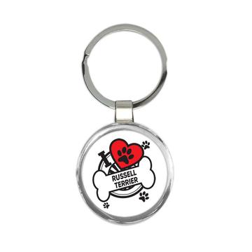 Russell Terrier: Gift Keychain Dog Breed Pet I Love My Cute Puppy Dogs Pets Decorative
