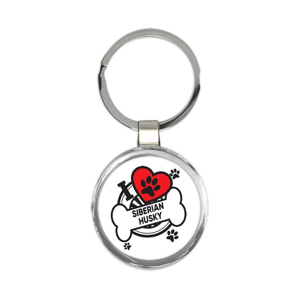 Siberian Husky: Gift Keychain Dog Breed Pet I Love My Cute Puppy Dogs Pets Decorative