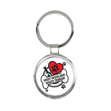West Highland White Terrier: Gift Keychain Dog Breed Pet I Love My Cute Puppy Dogs Pets Decorative