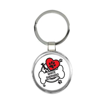 White Shepherd: Gift Keychain Dog Breed Pet I Love My Cute Puppy Dogs Pets Decorative