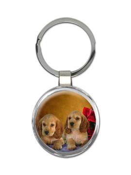 Dogs Christmas : Gift Keychain Pet Animal Puppy Flowers Poinsettia