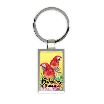 Customizable Macaw Bahamas : Gift Keychain Tropical Bird Personalized Parrot Nassau Ecology Nature Aviary