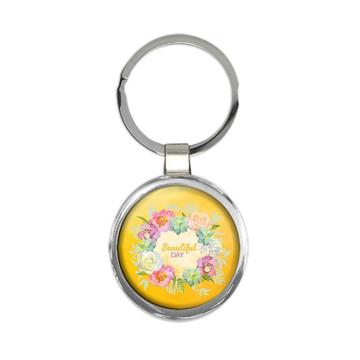 Flowers Beautiful Day : Gift Keychain Pastel Aquarelle Garland Artistic Watercolors