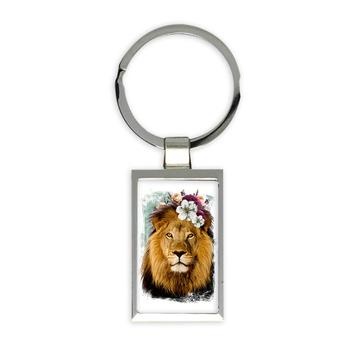 Lion Photography : Gift Keychain Flowers Cute Safari Animal Wild Feline Nature Collage