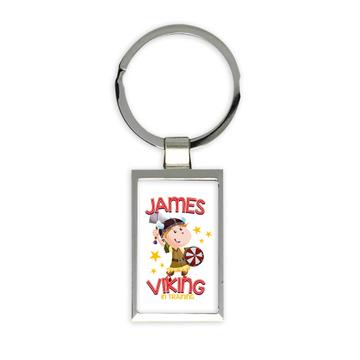 Cute Viking : Gift Keychain Personalized For Boy Birthday Party Favor Custom Name James Kid
