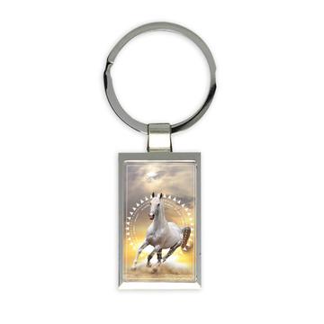 Running Horse Wild : Gift Keychain Animal Lover Sunset Photo Art Print Cover Wall Poster Decor