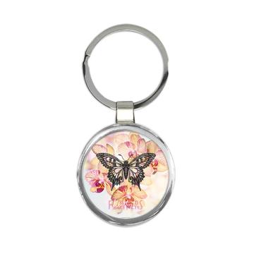 Butterfly Swallowtail Flowers : Gift Keychain For Woman Her Grandma Mother Birthday Feminine