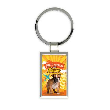 For Boxer Dog Lover Owner : Gift Keychain Dogs Animal Pet Cute Art Birthday Decor Puppy