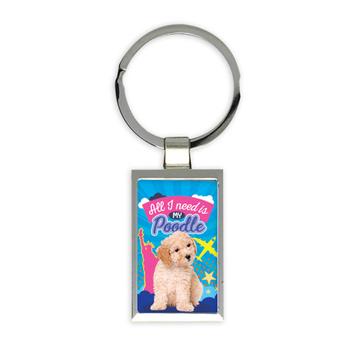 For Poodle Dog Lover Owner : Gift Keychain Dogs Animal Pet Cute Art Birthday Decor Puppy