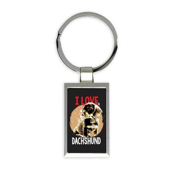 For Dachshund Dog Owner Lover : Gift Keychain Dogs Animal Pet Photo Art Print Love Cute Puppy