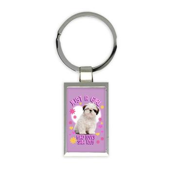 For Shih Tzu Dog Lover Owner : Gift Keychain Dogs Animal Pet Photo Art Print Birthday Girl