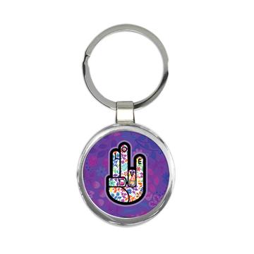 Love Flowers Hand : Gift Keychain Fingers Floral Hippie Style Art Pacifist Teenager Room Decor
