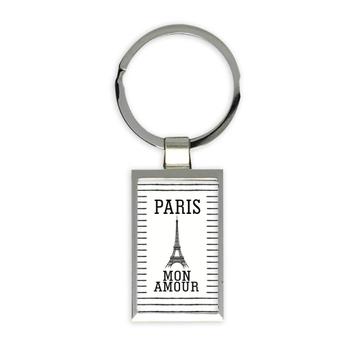 Paris Mon Amour France : Gift Keychain My Love Eiffel Tower Vintage Retro Poster Home Decor