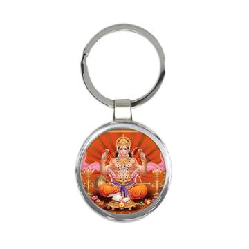 Traditional Hanuman Poster : Gift Keychain Rama Hindu God Lord Indian Style Devotional Art Print