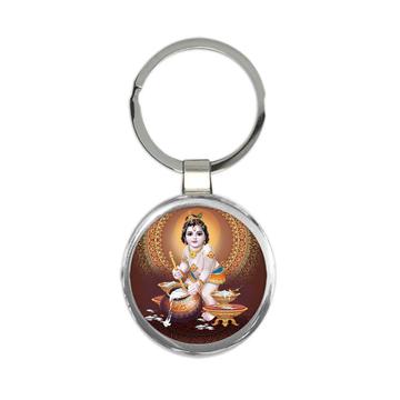 Vintage Baby Krishna Art : Gift Keychain Hindu Hinduism Religion India God Lord Devotional Poster