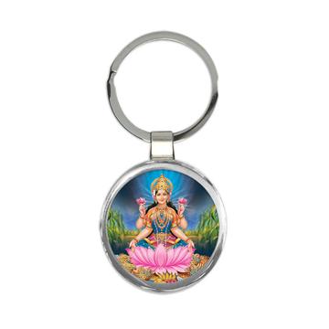 Lakshmi For Wealth : Gift Keychain Good Fortune Home Decor Hindu Indian Goddess Vintage Poster