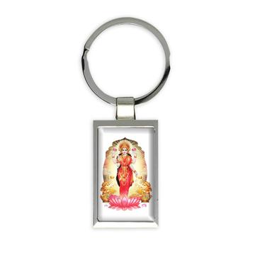 Lakshmi : Gift Keychain Vintage Style Indian Hindu Goddess Devotional Print Decor