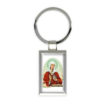Saint Etheldreda Audrey : Gift Keychain Catholic Religious