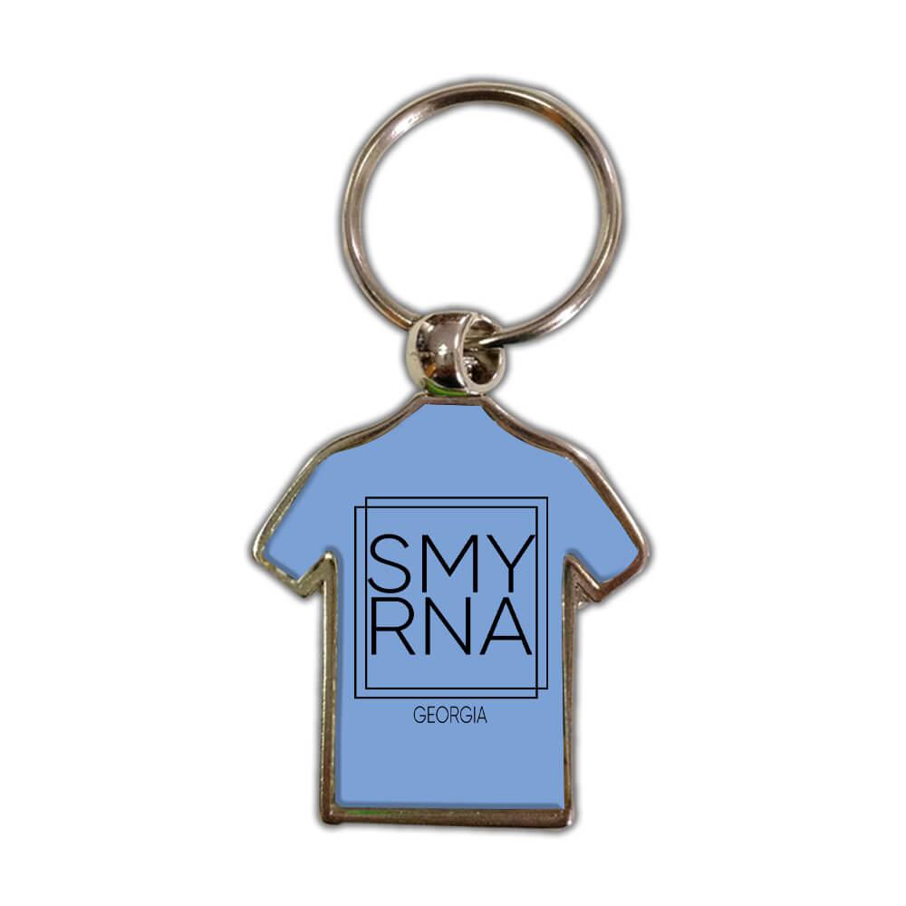 SMYRNA Georgia : Gift Shirt Keychain Square Modern Minimalist Font - Picture 3 of 7
