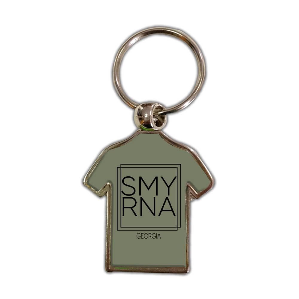 SMYRNA Georgia : Gift Shirt Keychain Square Modern Minimalist Font - Picture 4 of 7