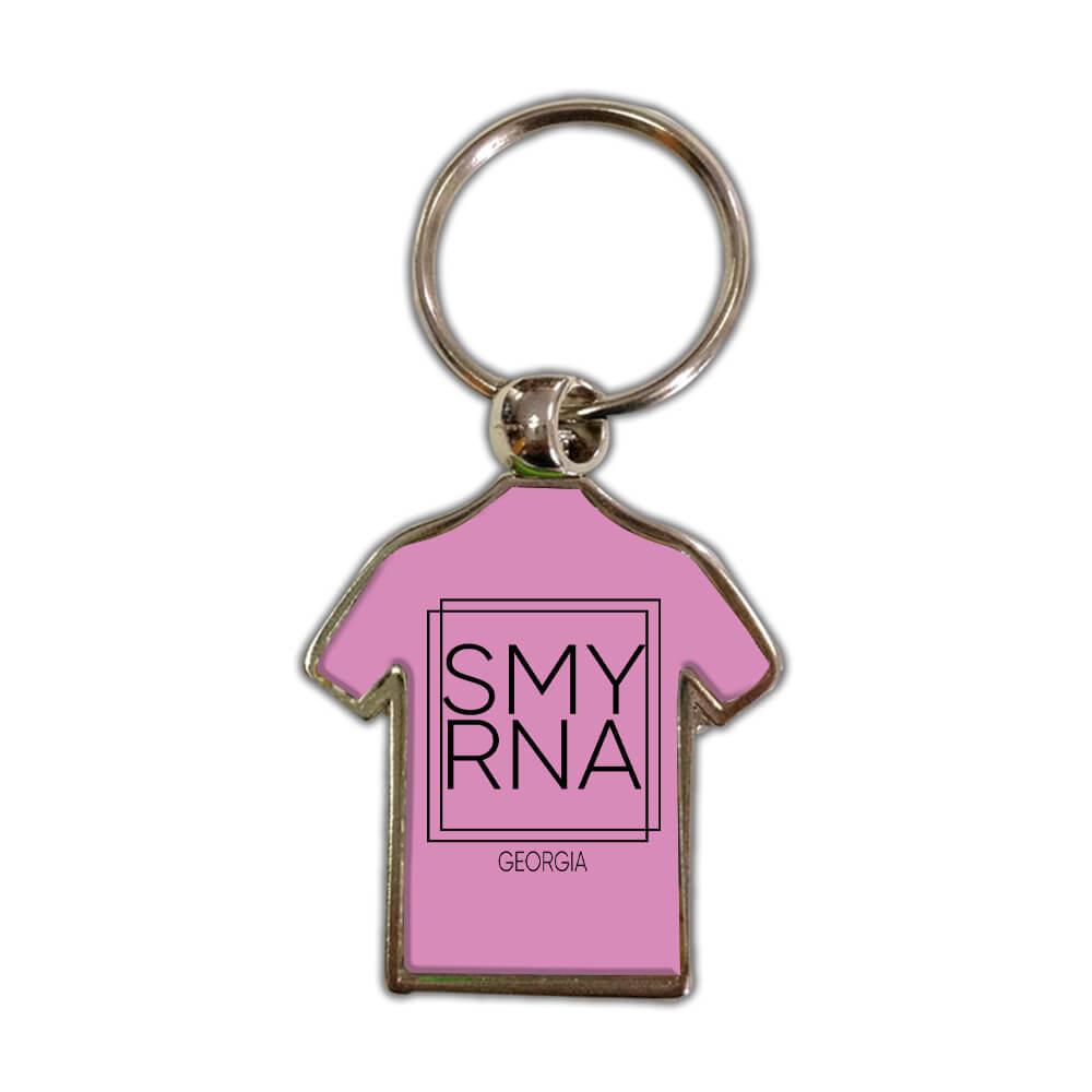 SMYRNA Georgia : Gift Shirt Keychain Square Modern Minimalist Font - Picture 5 of 7
