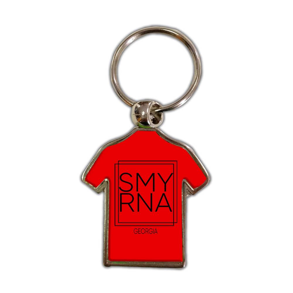 SMYRNA Georgia : Gift Shirt Keychain Square Modern Minimalist Font - Picture 6 of 7