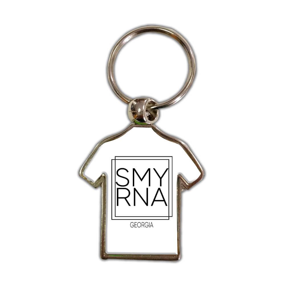 SMYRNA Georgia : Gift Shirt Keychain Square Modern Minimalist Font - Picture 2 of 7