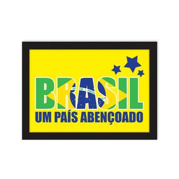Brasil Um Pais Abençoado : Gift Poster Christian Portuguese Evangelical Catholic