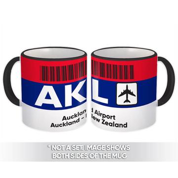 New Zealand Auckland Airport AKL : Gift Mug Travel Airline Pilot AIRPORT