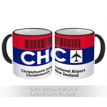 New Zealand Christchurch Airport CHC : Gift Mug Travel Airline Pilot AIRPORT