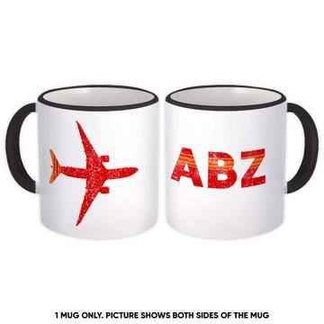 Scotland Aberdeen Airport ABZ : Mug Airline Travel Crew Gift Code Pilot AIRPORT