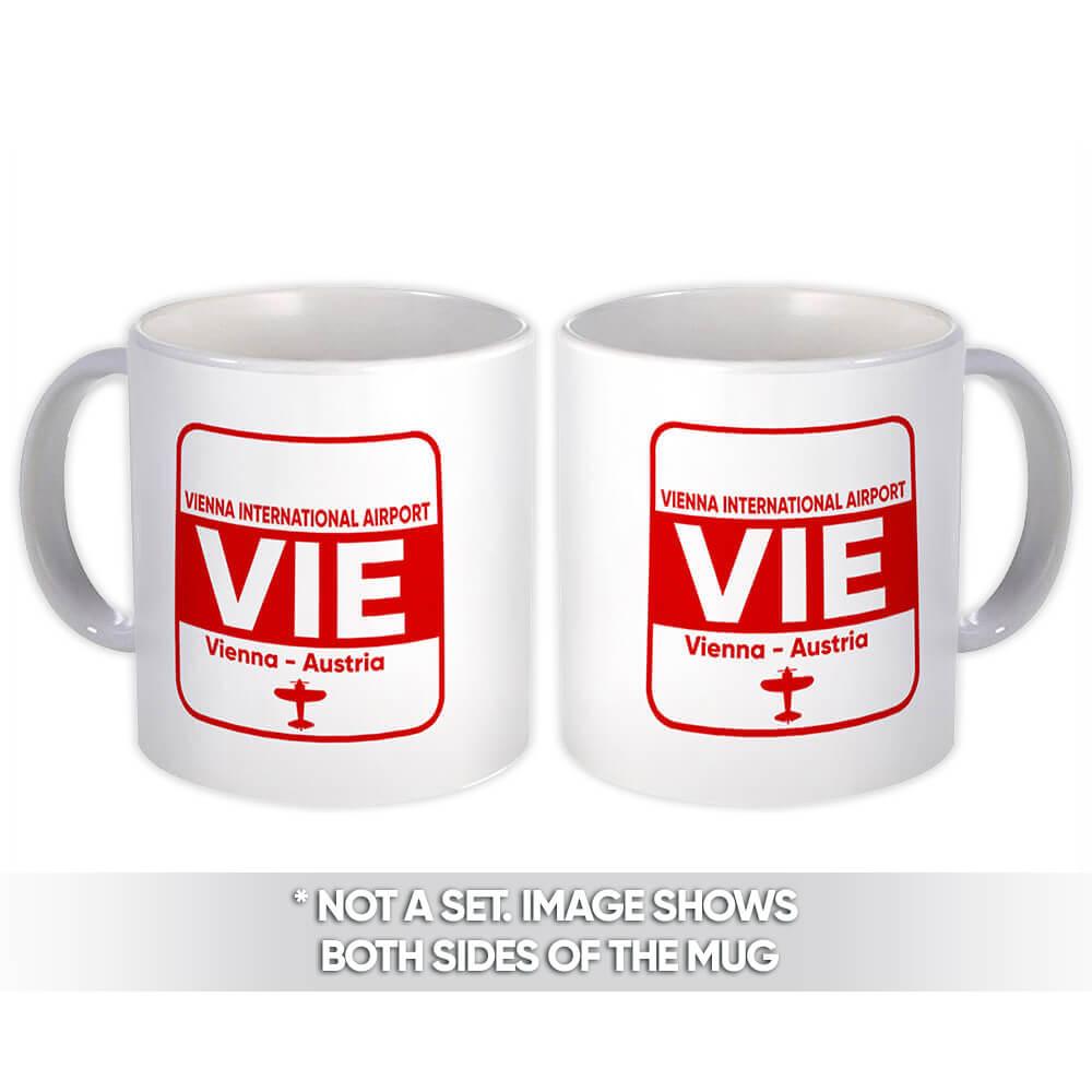 Gift Mug : Austria Vienna Airport VIE Travel Airline Pilot AIRPORT