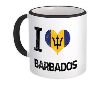 I Love Barbados : Gift Mug Heart Flag Country Crest Barbadian Expat